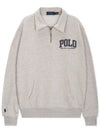 Logo Half Zip Sweatshirt Grey Heather - POLO RALPH LAUREN - BALAAN 4