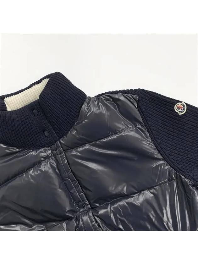 Men s Wool Cardigan Padded Navy - MONCLER - BALAAN 3