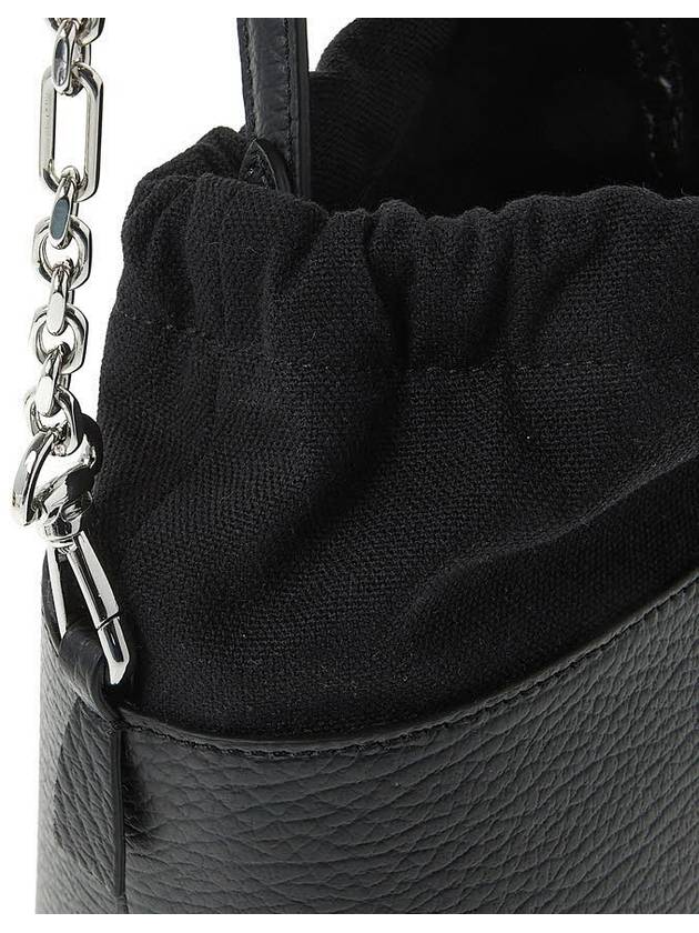 5AC Number Logo Texture Leather Bucket Bag Black - MAISON MARGIELA - BALAAN 10