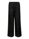 Silk Monogram Print Pyjamas Straight Pants Black - TOTEME - BALAAN 1