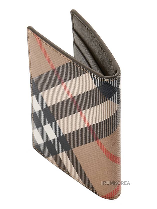 Check Pattern Two-Fold Card Wallet Beige - BURBERRY - BALAAN 4