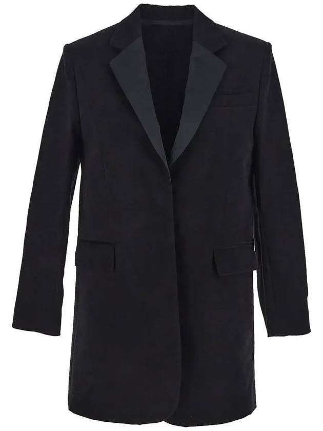 Single Breasted V Neck Blazer Cotton Jacket Black - ISABEL MARANT - BALAAN 1