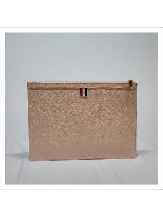 Diagonal Medium Document Case Clutch Bag Light Pink - THOM BROWNE - BALAAN 8