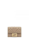 FF Baguette Flap Card Half Wallet Beige - FENDI - BALAAN 2