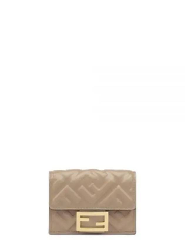 FF Baguette Flap Card Half Wallet Beige - FENDI - BALAAN 2