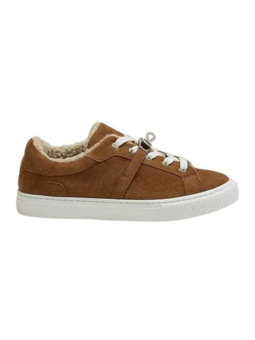 Day Suede Low Top Sneakers Brown - HERMES - BALAAN 1