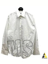 Embroidered Logo Cotton Long Sleeve Shirt White - MSGM - BALAAN 2