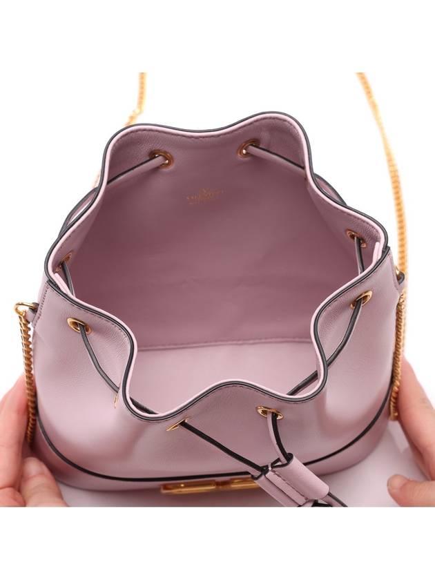 V Logo Chain Mini Bucket Bag Pink - VALENTINO - BALAAN 7