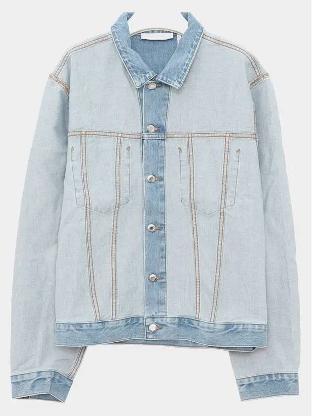 Reverse Trucker Cotton Denim Jacket Light Wash - HELMUT LANG - BALAAN 4