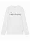 Jeans Institutional Logo Relaxed Fit Long Sleeve T-Shirt White - CALVIN KLEIN - BALAAN 1