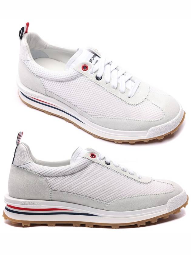 Fine Kid Suede Tech Runner White - THOM BROWNE - BALAAN 2