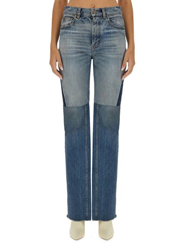 PATCHWORK DENIM JEANS - CHLOE - BALAAN 1