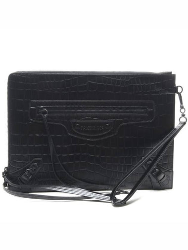 Women's Crocodile Strap Clutch Bag 640114_15V07_1000_20F - BALENCIAGA - BALAAN 1