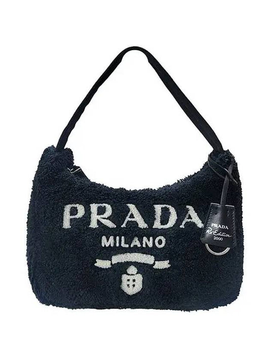 Re-Edition 2000 Terry Hobo Mini Shoulder Bag Black - PRADA - BALAAN 2