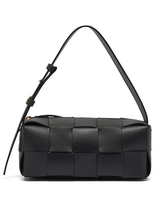 Brick Cassette Intrecciato Small Shoulder Bag Black - BOTTEGA VENETA - BALAAN 6