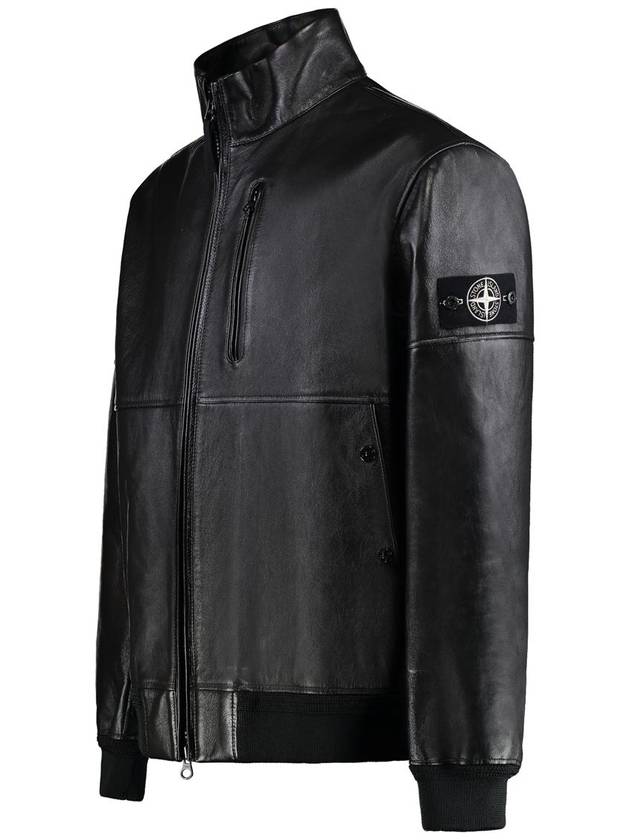 Stone Island Leather Jacket - STONE ISLAND - BALAAN 3