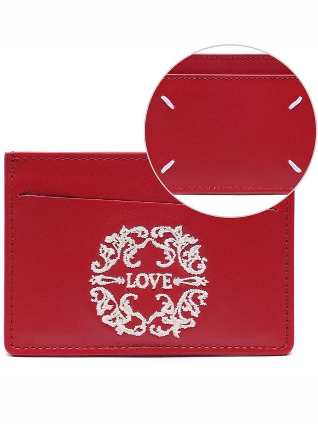 Love Embroidery Logo Card Wallet Red - MAISON MARGIELA - BALAAN 2