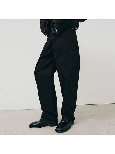 Curved Drill Pants Black - NOIRER - BALAAN 1