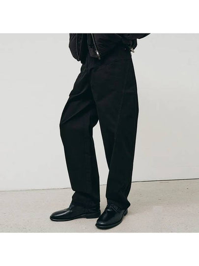 Pre order delivery November 21st curved drill pants black - NOIRER - BALAAN 2