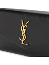 Uptown Shiny Grained Leather Chain Wallet Black - SAINT LAURENT - BALAAN 9