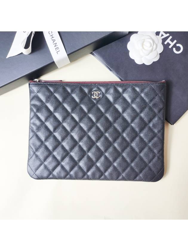 Clutch Medium Classic Clutch Black Caviar Silver A82545 - CHANEL - BALAAN 2