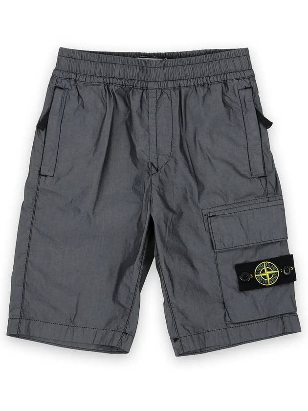 Stone Kids Waffen Patch Cargo Shorts Black 8016L0501 V0029 10 12A - STONE ISLAND - BALAAN 3