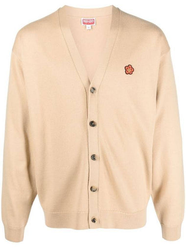 Mini Boke Flower Button Wool Cardigan Beige - KENZO - BALAAN 1