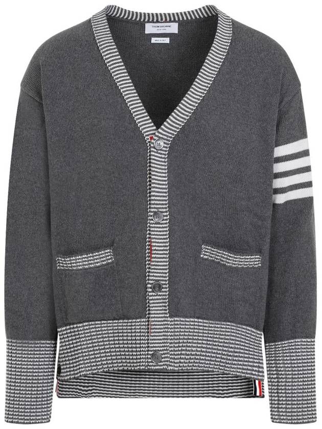 Hector Intarsia Cotton Cardigan Grey - THOM BROWNE - BALAAN 2