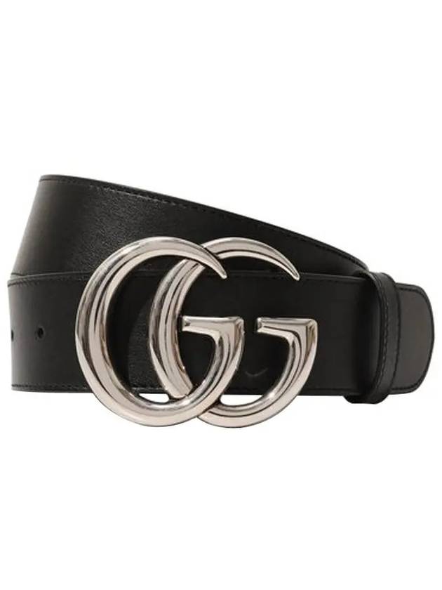 GG Marmont Wide Leather Belt Black - GUCCI - BALAAN 2