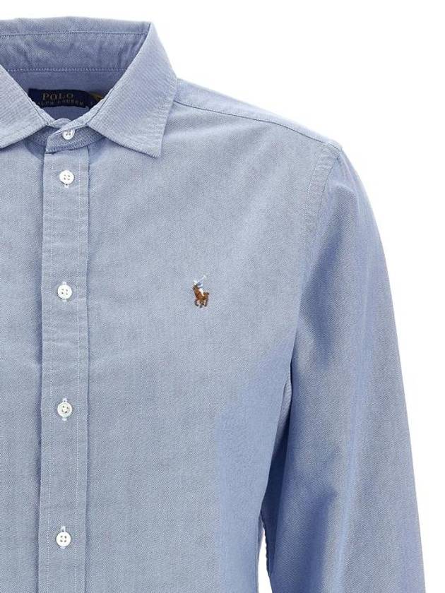 Pony Classic Fit Long Sleeve Shirt Blue - POLO RALPH LAUREN - BALAAN 4