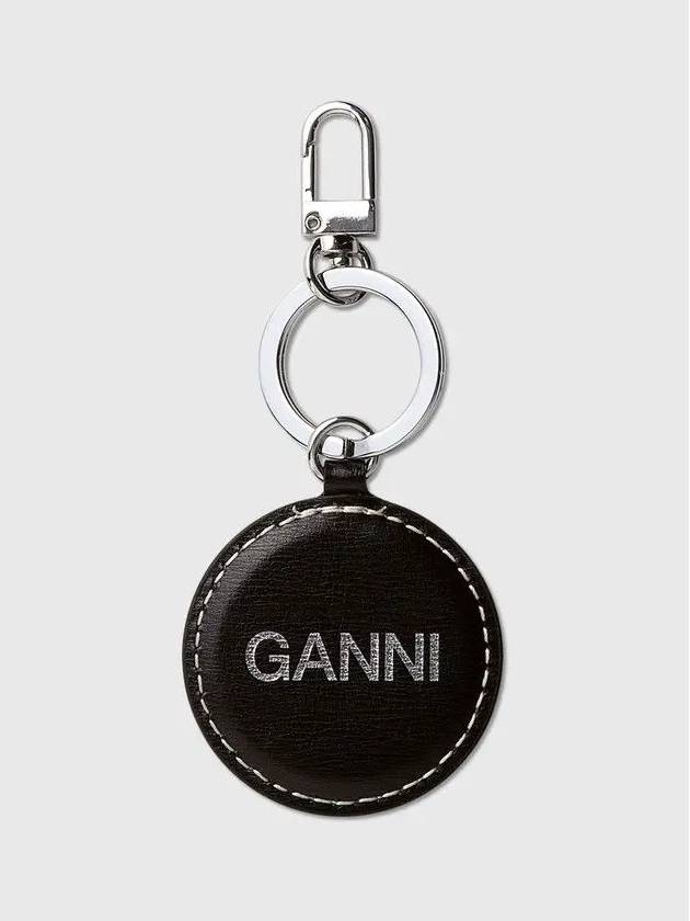 Banner Smile Glitter Charm Logo Print Recycled Keychain - GANNI - BALAAN 2