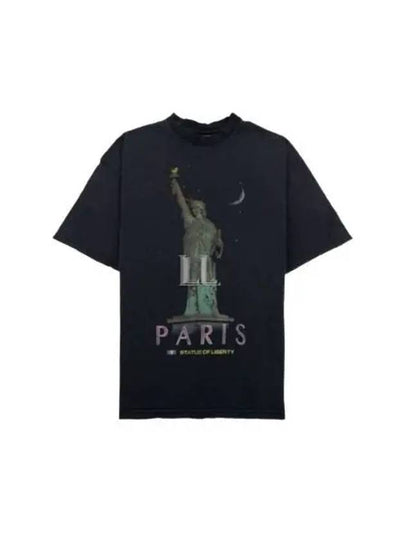 Paris Liberty Print Short Sleeve T-Shirt Fade Black - BALENCIAGA - BALAAN 2