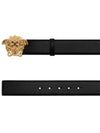 Medusa Buckle Leather Belt Black - VERSACE - BALAAN 3