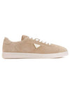 Lane Suede Low Top Sneakers Beige Tan - PRADA - BALAAN 1