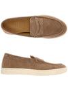 Men's Penny Slot Suede Loafer Brown - BRUNELLO CUCINELLI - BALAAN.