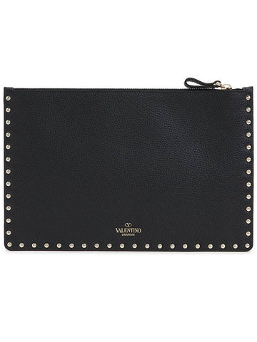 RockstudUW0P0269VSH 0NO Women s Clutch Pouch Bag - VALENTINO - BALAAN 1