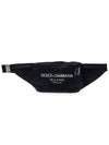 logo print nylon belt bag black - DOLCE&GABBANA - BALAAN.