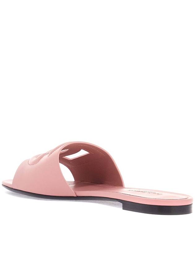 flat slipper in pink calfskin with embossed dg logo - DOLCE&GABBANA - BALAAN 3