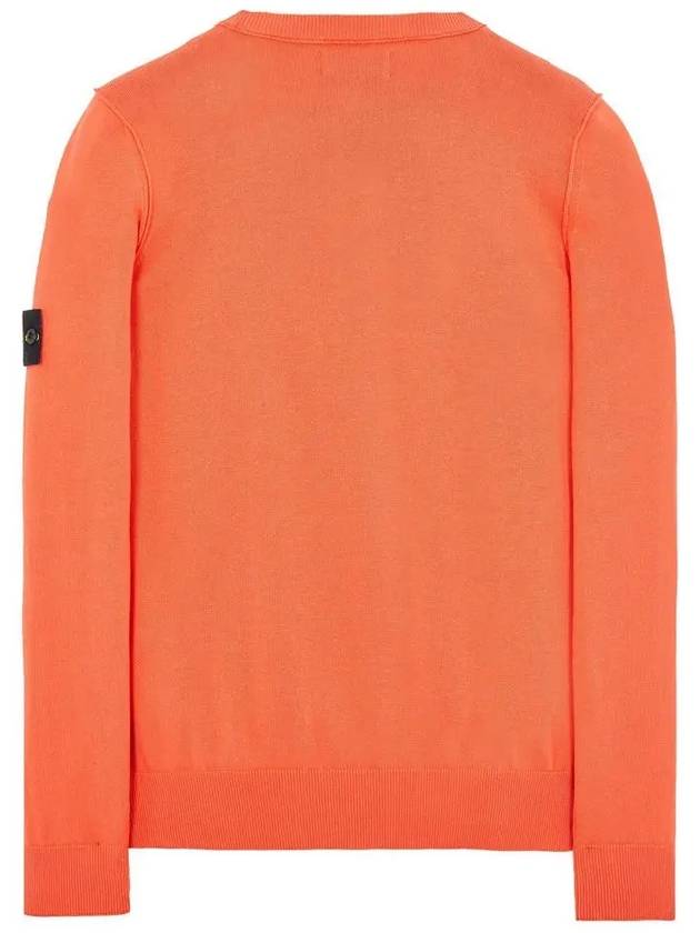 Wappen Patch Crew Neck Soft Cotton Knit Top Orange - STONE ISLAND - BALAAN 4