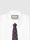 Bee Logo Silk Tie Navy - GUCCI - BALAAN 3