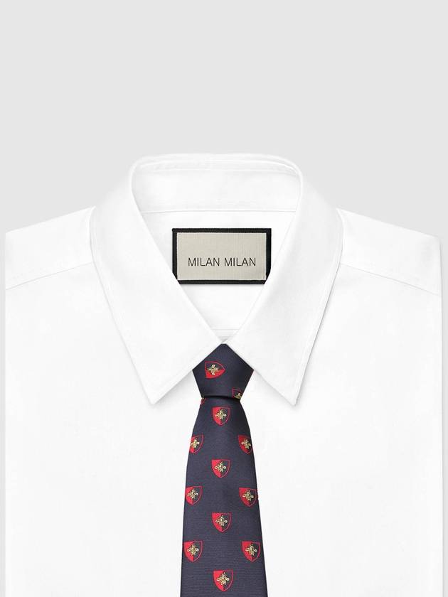 Bee Logo Silk Tie Navy - GUCCI - BALAAN 3