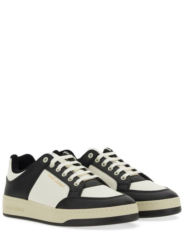 SL 61 Low Top Sneakers Black White - SAINT LAURENT - BALAAN 2