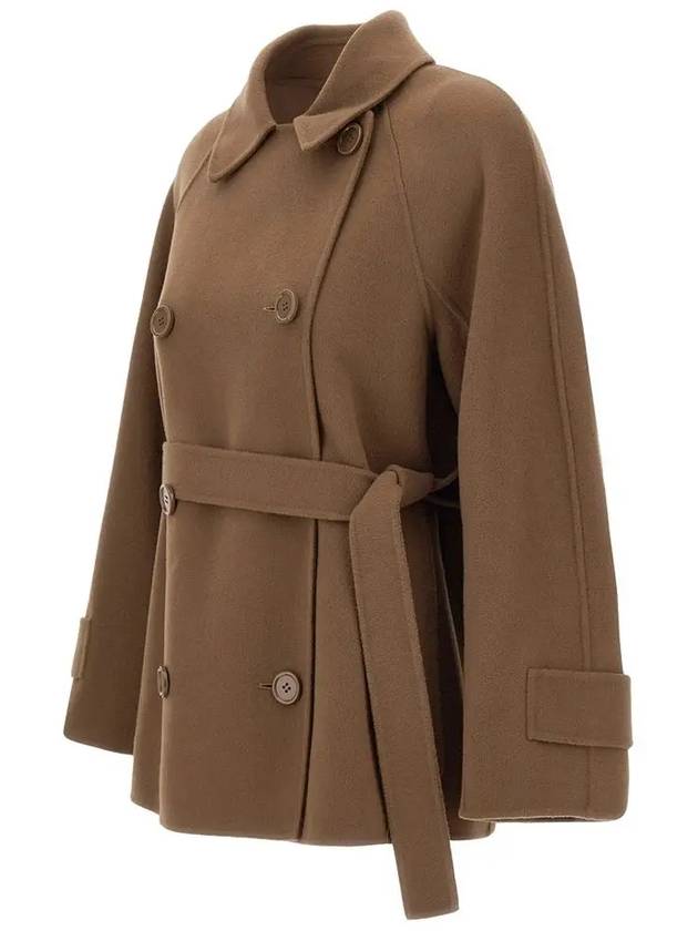 LOUIS Belted Short Wool Coat Brown 2429086021 041 - MAX MARA - BALAAN 3