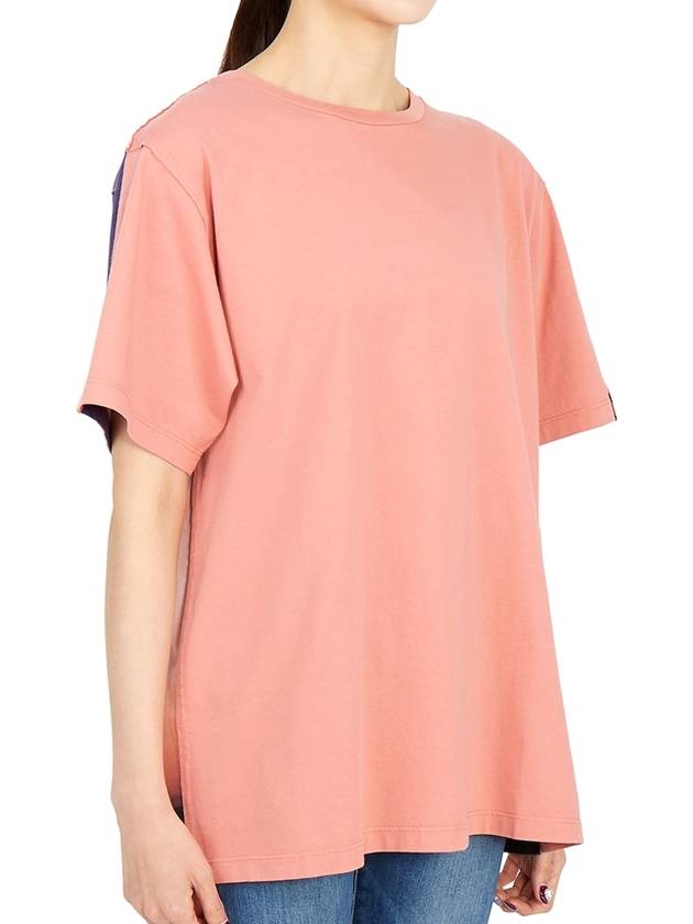 Aira Crew Neck Cotton Short Sleeve T-Shirt Peach - GOLDEN GOOSE - BALAAN 7