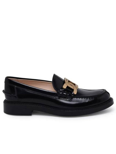 Brushed Leather Chain Loafers Black - TOD'S - BALAAN 2