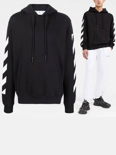 Diag Arrow Printing Hoodie Black - OFF WHITE - BALAAN 2