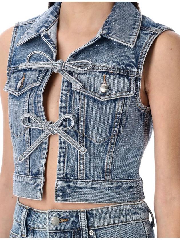 Alexander Wang Clear Bead Hotfix Denim Vest - ALEXANDER WANG - BALAAN 3