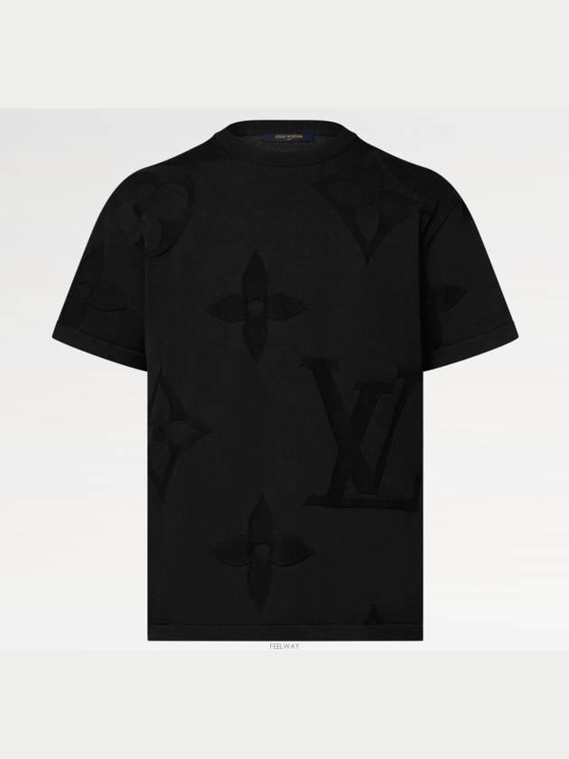 1AFYEZ Monogram Short Sleeved Cotton Crew Neck - LOUIS VUITTON - BALAAN 1