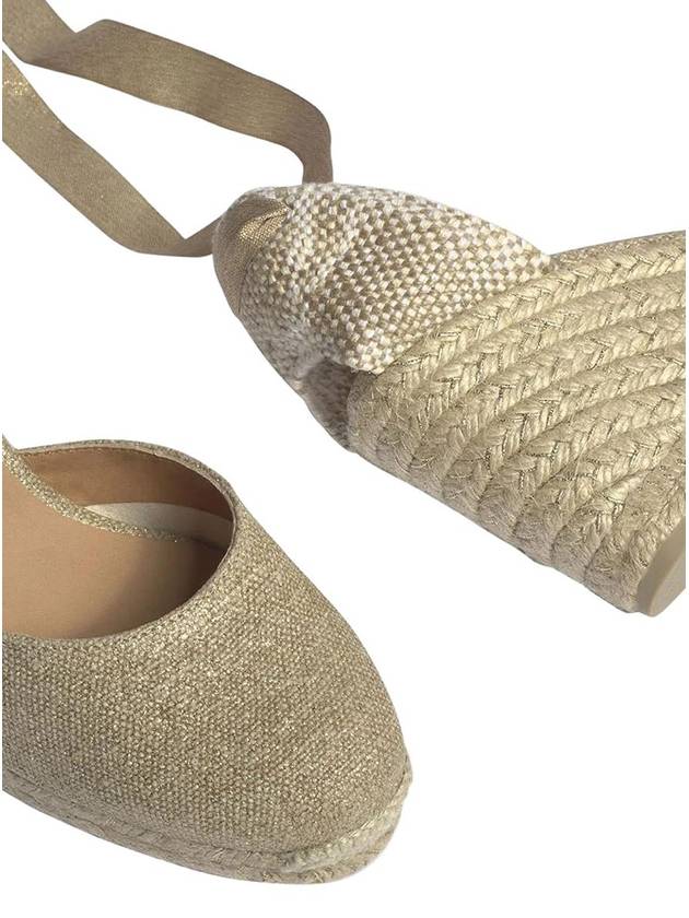 Beige Lace-Up Espadrille Sandals In Cotton Woman - CASTANER - BALAAN 3