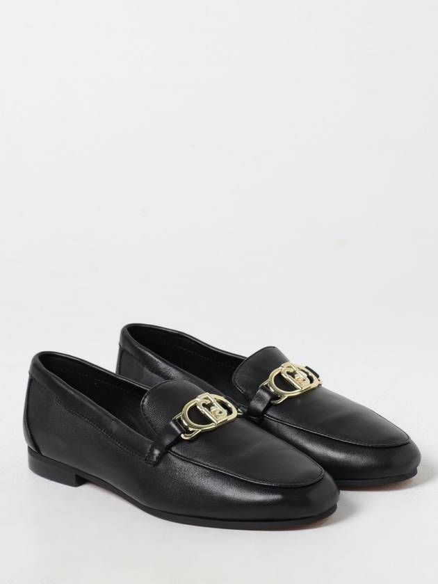 Logo Leather Loafers Black - LIU JO - BALAAN 3